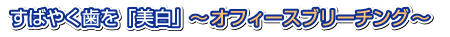 ���΂₭��������I�t�B�[�X�u���[�`���O